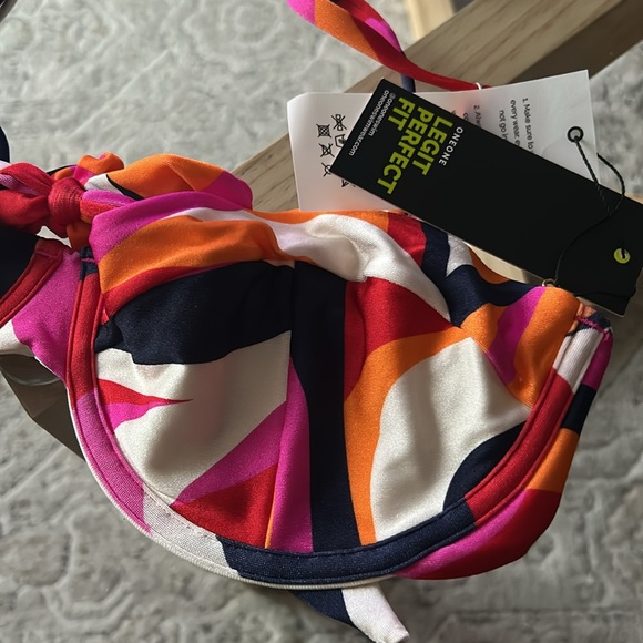 NWT! Stephania White Multi Print Underwire Bikini Top - Picture 6 of 9